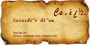 Csiszár Éva névjegykártya
