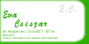 eva csiszar business card